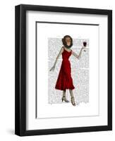 Chimp with Wine-Fab Funky-Framed Art Print
