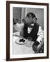 Chimpanzee Dining at a Table-null-Framed Photographic Print