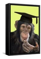 Chimpanzee in Mortarboard-null-Framed Stretched Canvas