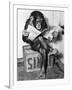 Chimpanzee Reading Newspaper-Bettmann-Framed Premium Photographic Print