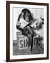 Chimpanzee Reading Newspaper-Bettmann-Framed Photographic Print