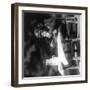 Chimpanzee Seated at Table at National Zoo Photograph - Washington, DC-Lantern Press-Framed Art Print