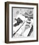 Chimpanzee & Woman Sunbathing-null-Framed Premium Giclee Print