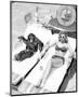 Chimpanzee & Woman Sunbathing-null-Mounted Premium Giclee Print