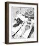 Chimpanzee & Woman Sunbathing-null-Framed Premium Giclee Print