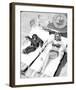 Chimpanzee & Woman Sunbathing-null-Framed Art Print