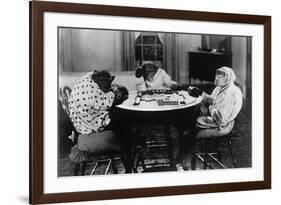 Chimpanzees Play Mahjong-null-Framed Photographic Print