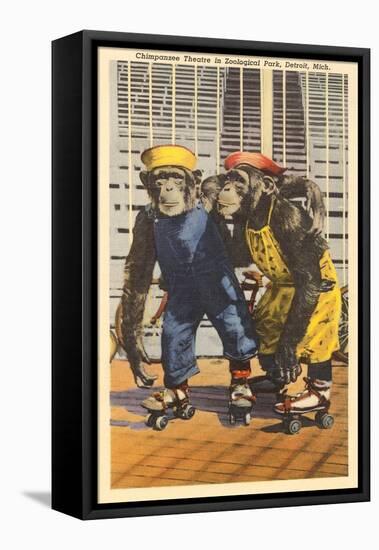 Chimps in Zoo, Detroit, Michigan-null-Framed Stretched Canvas