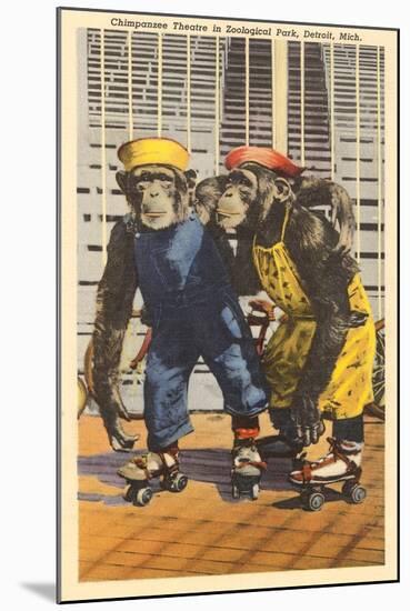 Chimps in Zoo, Detroit, Michigan-null-Mounted Art Print