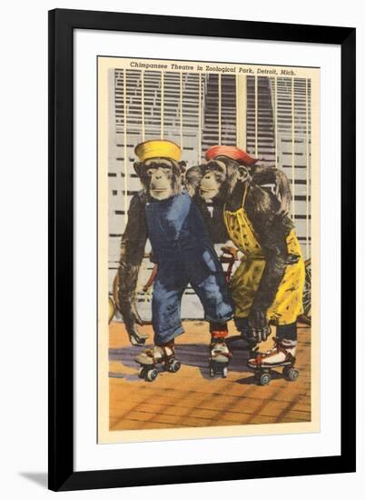 Chimps in Zoo, Detroit, Michigan-null-Framed Art Print