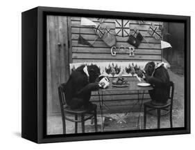 Chimps' Tea Party-null-Framed Stretched Canvas