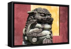 China 10MKm2 Collection - Asian Sculpture of a Stone Lion-Philippe Hugonnard-Framed Stretched Canvas