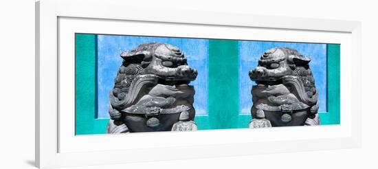 China 10MKm2 Collection - Asian Sculpture with two Lions-Philippe Hugonnard-Framed Photographic Print