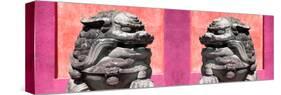 China 10MKm2 Collection - Asian Sculpture with two Lions-Philippe Hugonnard-Stretched Canvas