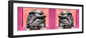 China 10MKm2 Collection - Asian Sculpture with two Lions-Philippe Hugonnard-Framed Photographic Print