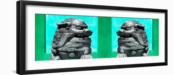 China 10MKm2 Collection - Asian Sculpture with two Lions-Philippe Hugonnard-Framed Photographic Print