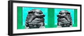 China 10MKm2 Collection - Asian Sculpture with two Lions-Philippe Hugonnard-Framed Photographic Print