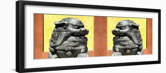 China 10MKm2 Collection - Asian Sculpture with two Lions-Philippe Hugonnard-Framed Photographic Print