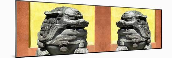 China 10MKm2 Collection - Asian Sculpture with two Lions-Philippe Hugonnard-Mounted Photographic Print