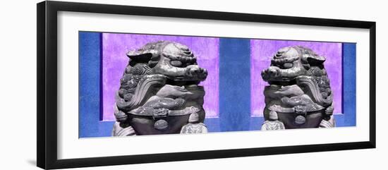 China 10MKm2 Collection - Asian Sculpture with two Lions-Philippe Hugonnard-Framed Premium Photographic Print