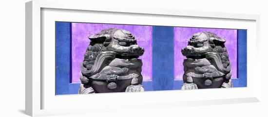 China 10MKm2 Collection - Asian Sculpture with two Lions-Philippe Hugonnard-Framed Photographic Print