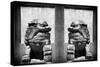 China 10MKm2 Collection - Asian Sculpture with two Lions-Philippe Hugonnard-Stretched Canvas