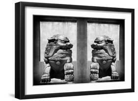 China 10MKm2 Collection - Asian Sculpture with two Lions-Philippe Hugonnard-Framed Photographic Print