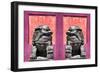 China 10MKm2 Collection - Asian Sculpture with two Lions-Philippe Hugonnard-Framed Photographic Print