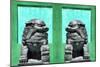 China 10MKm2 Collection - Asian Sculpture with two Lions-Philippe Hugonnard-Mounted Photographic Print