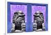 China 10MKm2 Collection - Asian Sculpture with two Lions-Philippe Hugonnard-Framed Photographic Print