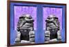 China 10MKm2 Collection - Asian Sculpture with two Lions-Philippe Hugonnard-Framed Photographic Print