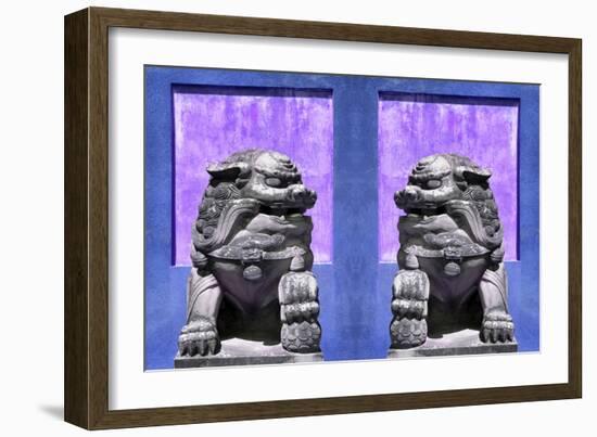 China 10MKm2 Collection - Asian Sculpture with two Lions-Philippe Hugonnard-Framed Photographic Print