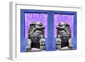 China 10MKm2 Collection - Asian Sculpture with two Lions-Philippe Hugonnard-Framed Photographic Print