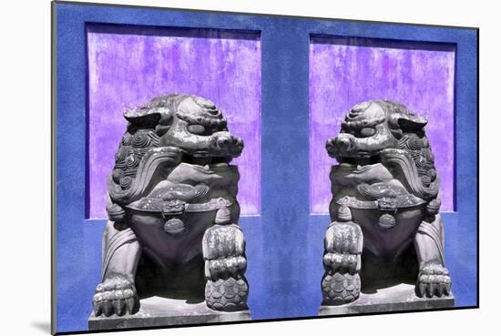 China 10MKm2 Collection - Asian Sculpture with two Lions-Philippe Hugonnard-Mounted Photographic Print