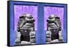 China 10MKm2 Collection - Asian Sculpture with two Lions-Philippe Hugonnard-Framed Stretched Canvas