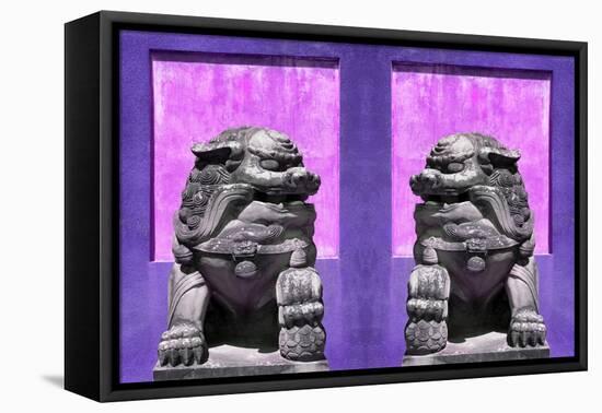 China 10MKm2 Collection - Asian Sculpture with two Lions-Philippe Hugonnard-Framed Stretched Canvas