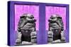 China 10MKm2 Collection - Asian Sculpture with two Lions-Philippe Hugonnard-Stretched Canvas