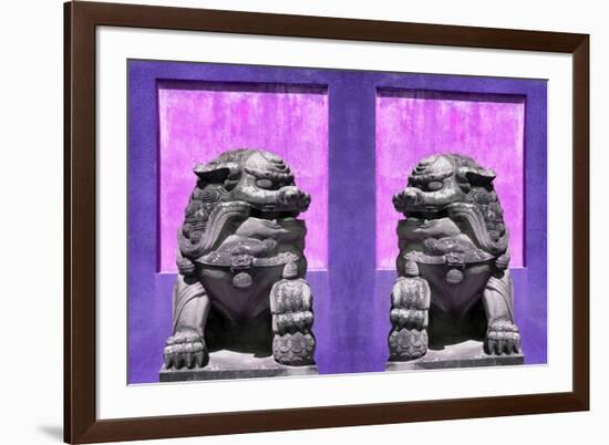 China 10MKm2 Collection - Asian Sculpture with two Lions-Philippe Hugonnard-Framed Photographic Print