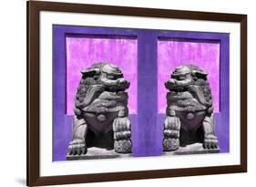 China 10MKm2 Collection - Asian Sculpture with two Lions-Philippe Hugonnard-Framed Photographic Print