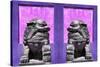 China 10MKm2 Collection - Asian Sculpture with two Lions-Philippe Hugonnard-Stretched Canvas