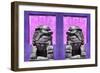 China 10MKm2 Collection - Asian Sculpture with two Lions-Philippe Hugonnard-Framed Photographic Print