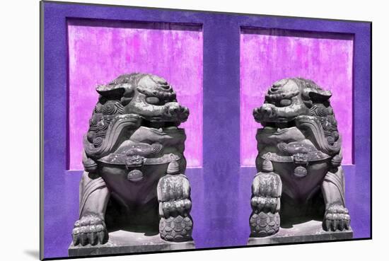 China 10MKm2 Collection - Asian Sculpture with two Lions-Philippe Hugonnard-Mounted Photographic Print