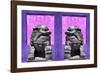 China 10MKm2 Collection - Asian Sculpture with two Lions-Philippe Hugonnard-Framed Photographic Print