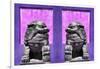 China 10MKm2 Collection - Asian Sculpture with two Lions-Philippe Hugonnard-Framed Photographic Print