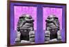 China 10MKm2 Collection - Asian Sculpture with two Lions-Philippe Hugonnard-Framed Photographic Print