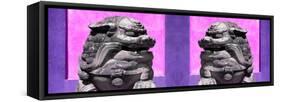 China 10MKm2 Collection - Asian Sculpture with two Lions-Philippe Hugonnard-Framed Stretched Canvas