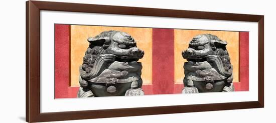 China 10MKm2 Collection - Asian Sculpture with two Lions-Philippe Hugonnard-Framed Photographic Print