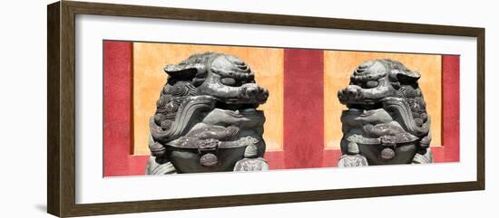 China 10MKm2 Collection - Asian Sculpture with two Lions-Philippe Hugonnard-Framed Photographic Print