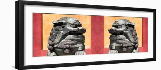 China 10MKm2 Collection - Asian Sculpture with two Lions-Philippe Hugonnard-Framed Photographic Print