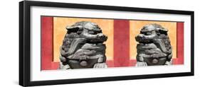 China 10MKm2 Collection - Asian Sculpture with two Lions-Philippe Hugonnard-Framed Photographic Print